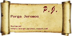 Porga Jeromos névjegykártya